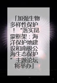 加强生物多样性保护！“落实昆蒙框架：海洋保护地建设和南极公海生态保护”主题论坛将举办